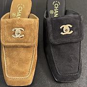 Chanel Mules Suede Calfskin Black - 2