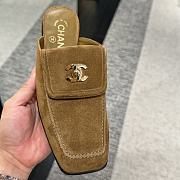Chanel Mules Suede Calfskin Brown - 6