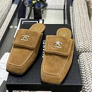 Chanel Mules Suede Calfskin Brown - 4