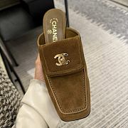 Chanel Mules Suede Calfskin Brown - 2