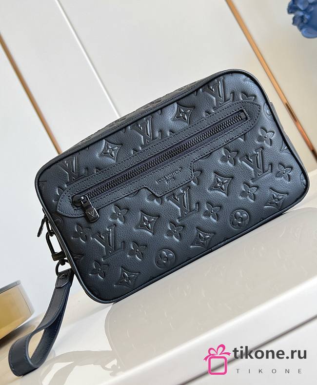 LV Pochette Kasai Monogram Shadow Leather Black M14910 - 24.5x15.5x6cm - 1