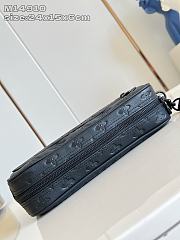 LV Pochette Kasai Monogram Shadow Leather Black M14910 - 24.5x15.5x6cm - 4