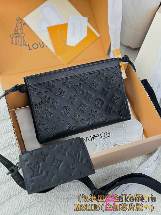 LV Gaston Wearable Wallet Monogram Shadow Leather Black M81115 - 22x14.5x4.5cm - 1