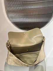 Chanel Maxi Flapbag Suede Calfskin & Gold-Tone Metal Dark Beige - 32x19.5x10cm - 5