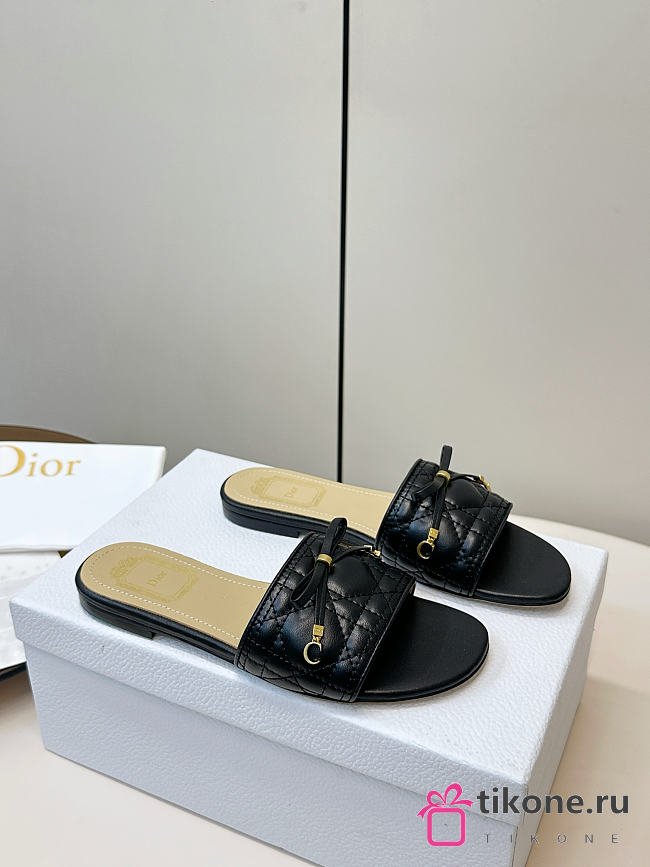 Dior Cannage Slide Black Quilted Cannage Lambskin - 1