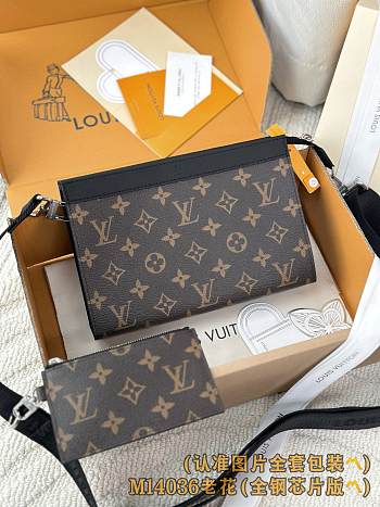 LV Gaston Wearable Wallet Monogram Canvas M14036 - 22x14.5x4.5cm