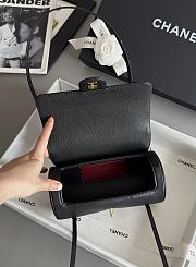 Chanel Small Bowling Bag Grained Shiny Calfskin & Gold-Tone Metal Black - 20.5x10x10cm - 2