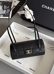 Chanel Small Bowling Bag Grained Shiny Calfskin & Gold-Tone Metal Black - 20.5x10x10cm - 3