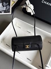 Chanel Small Bowling Bag Grained Shiny Calfskin & Gold-Tone Metal Black - 20.5x10x10cm - 6