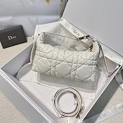 Dior Medium Nomad Bag White Macro Macrocannage Calfskin - 22x13x9.5cm - 1