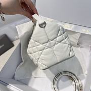 Dior Medium Nomad Bag White Macro Macrocannage Calfskin - 22x13x9.5cm - 5