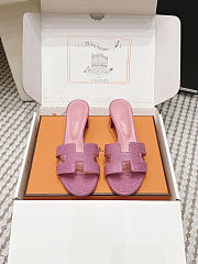 Hermes Oasis Sandal Shiny Lizard Pink 5cm  - 4