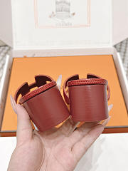 Hermes Oasis Sandal Shiny Lizard Red 5cm  - 2