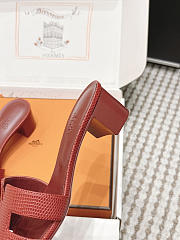 Hermes Oasis Sandal Shiny Lizard Red 5cm  - 6