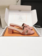 Hermes Oasis Sandal Shiny Lizard Light Pink 5cm  - 3