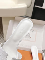 Hermes Oasis Sandal Shiny Lizard White 5cm  - 6