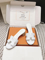 Hermes Oasis Sandal Shiny Lizard White 5cm  - 3