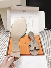 Hermes Oasis Sandal Shiny Lizard Dark Beige 5cm  - 4