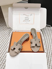 Hermes Oasis Sandal Shiny Lizard Dark Beige 5cm  - 6