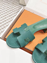 Hermes Oasis Sandal Shiny Lizard Green 5cm  - 4