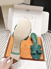 Hermes Oasis Sandal Shiny Lizard Green 5cm  - 5