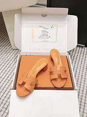 Hermes Oasis Sandal Shiny Lizard Orange 5cm  - 6