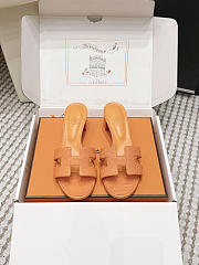 Hermes Oasis Sandal Shiny Lizard Orange 5cm  - 3