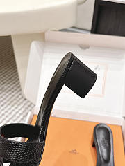 Hermes Oasis Sandal Shiny Lizard Black 5cm  - 2