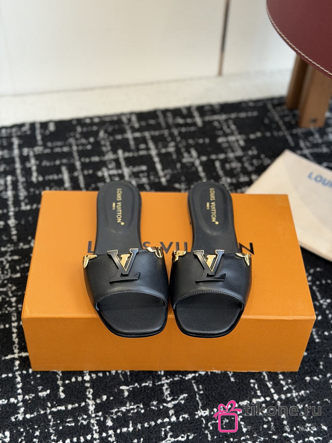 LV Mare Flat Mule Black 1AITR8  - 1