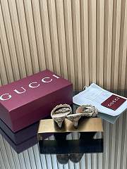 Gucci Women's Slide Sandal With Horsebit Beige And Dark Brown GG Canvas 4.5cm - 6