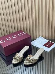 Gucci Women's Slide Sandal With Horsebit Beige And Dark Brown GG Canvas 4.5cm - 3