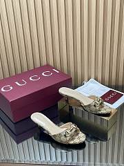 Gucci Women's Slide Sandal With Horsebit Beige And Dark Brown GG Canvas 4.5cm - 2