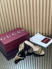 Gucci Women's Slide Sandal With Horsebit Beige And Dark Brown GG Canvas 8.5cm - 3