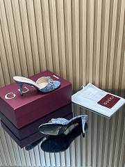 Gucci Women's Slide Sandal With Horsebit Blue GG Denim 8.5cm - 6