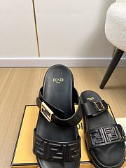 Fendi Feel Black Nappa Leather Slides - 6