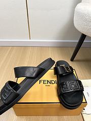 Fendi Feel Black Nappa Leather Slides - 4