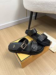 Fendi Feel Black Nappa Leather Slides - 3