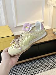 Fendi Wave Pulse Yellow Fabric And Suede Low-Tops - 6