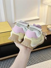 Fendi Wave Pulse Yellow Fabric And Suede Low-Tops - 5