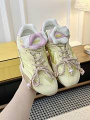 Fendi Wave Pulse Yellow Fabric And Suede Low-Tops - 4