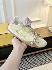 Fendi Wave Pulse Yellow Fabric And Suede Low-Tops - 3