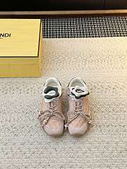 Fendi Wave Pulse Pink Fabric And Suede Low-Tops - 1