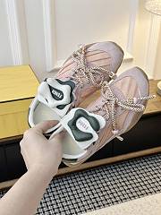 Fendi Wave Pulse Pink Fabric And Suede Low-Tops - 4