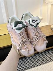 Fendi Wave Pulse Pink Fabric And Suede Low-Tops - 3