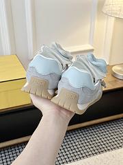 Fendi Wave Pulse Light Gray Fabric And Suede Low-Tops - 6