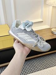 Fendi Wave Pulse Light Gray Fabric And Suede Low-Tops - 5