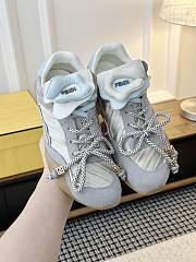 Fendi Wave Pulse Light Gray Fabric And Suede Low-Tops - 2