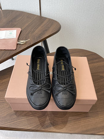 Miumiu Leather Ballerinas Black