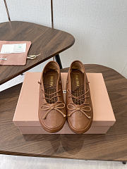 Miumiu Leather Ballerinas Cognac - 1