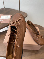 Miumiu Leather Ballerinas Cognac - 3